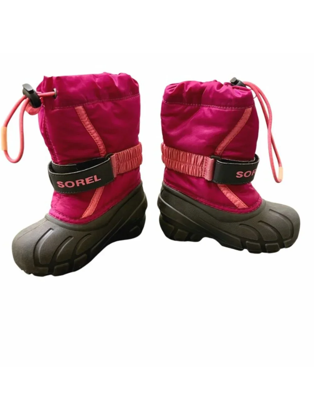 Sorel Youth Girls Size 8 Winter Snow Boots Insulated Waterproof Pink & Black